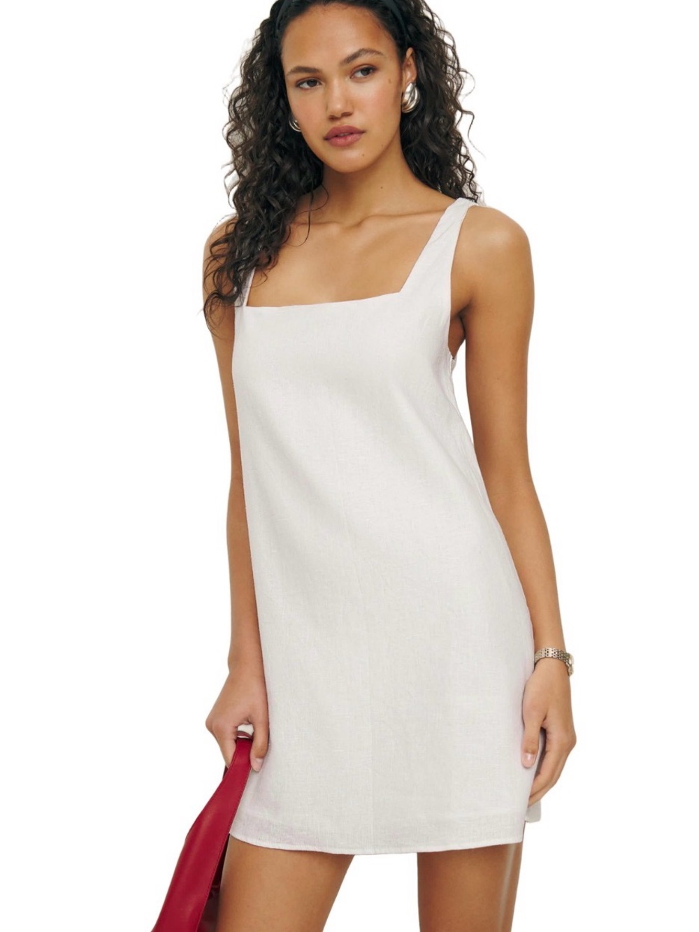 Reformation Cami Linen Dress - White